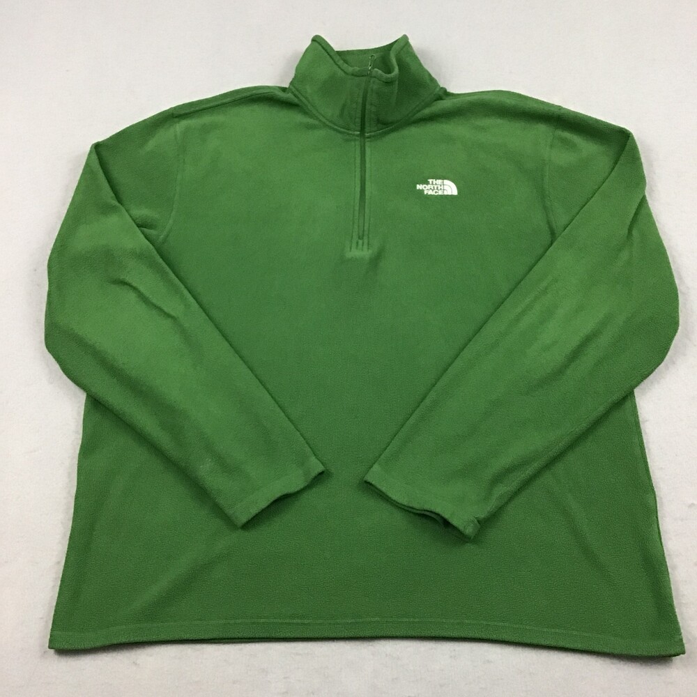The North Face Sweater Men Medium Green 1/4 Zip Fleece Polarrtec Pullover M